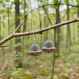 Unique hand painted Earrings-Josän of New York.